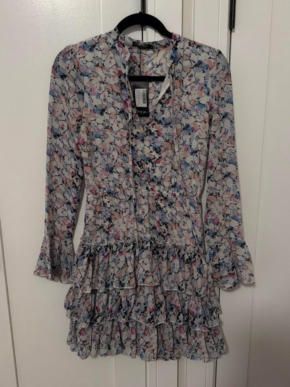 Nasty Gal multi-colored floral mini dress with ruffles